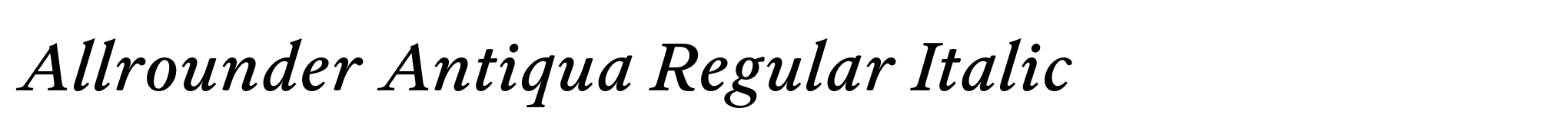 Allrounder Antiqua Regular Italic image